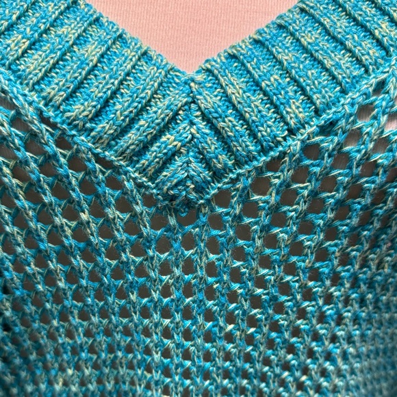 Torrid Teal V-Neck Sweater - Picture 3 of 11